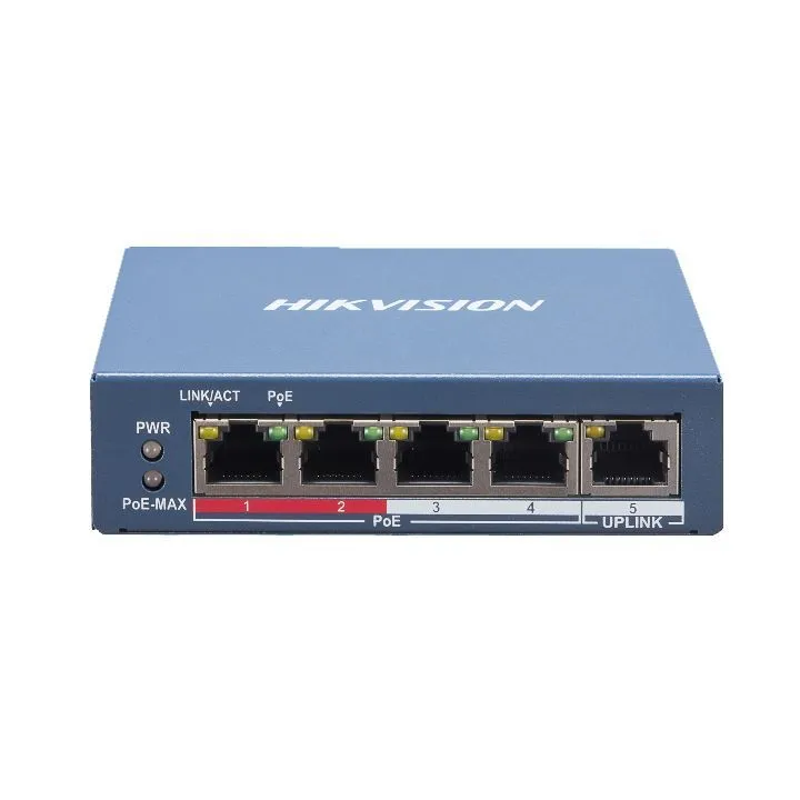 [DS-3E0105P-EI/M] Switch non Manageable Hikvision 5 ports Fast Ethernet PoE