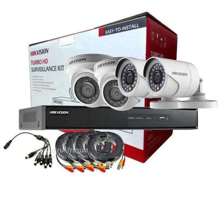 [DS-J142I_7104HQHI-K1+2+2CAM] Kit 4 Caméras Hikvision Analogiques IR