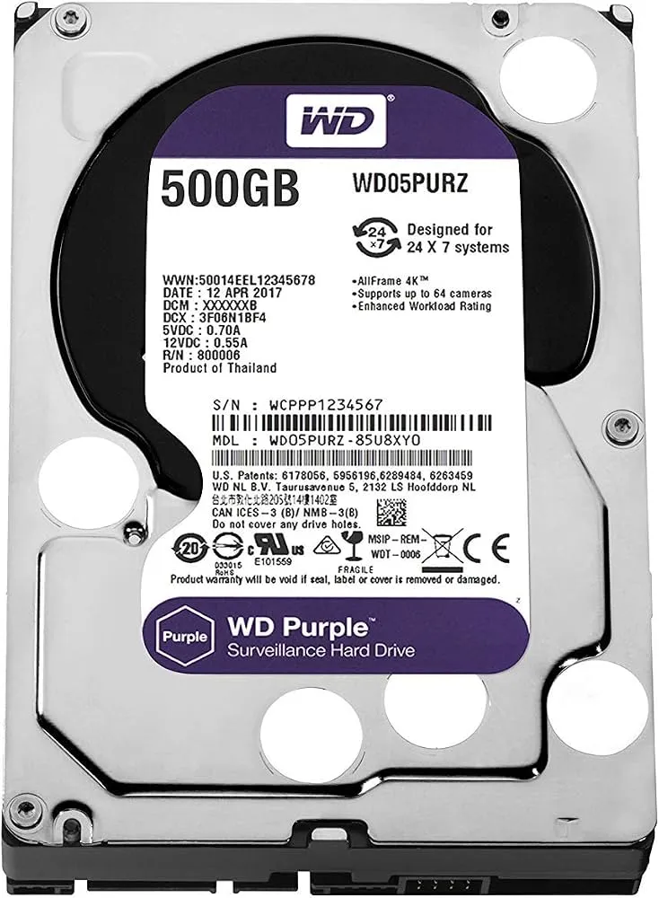 Disque dur SATA WD Purple 500GB
